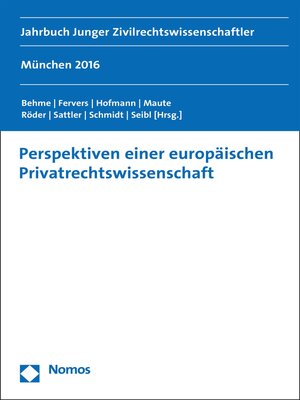 cover image of Perspektiven einer europäischen Privatrechtswissenschaft